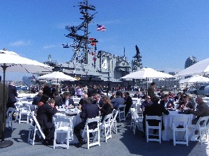 In March, the chapter hosts its largest luncheon to date with more than 200 attendees on the flight deck of the USS Midway.